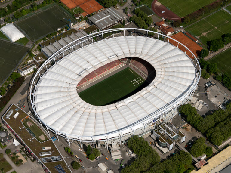 Aerial view MHP Arena Stuttgart, Germany